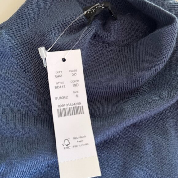 NWT J. Crew Lightweight Turtleneck Sweater Size Small Indigo - Picture 2 of 6
